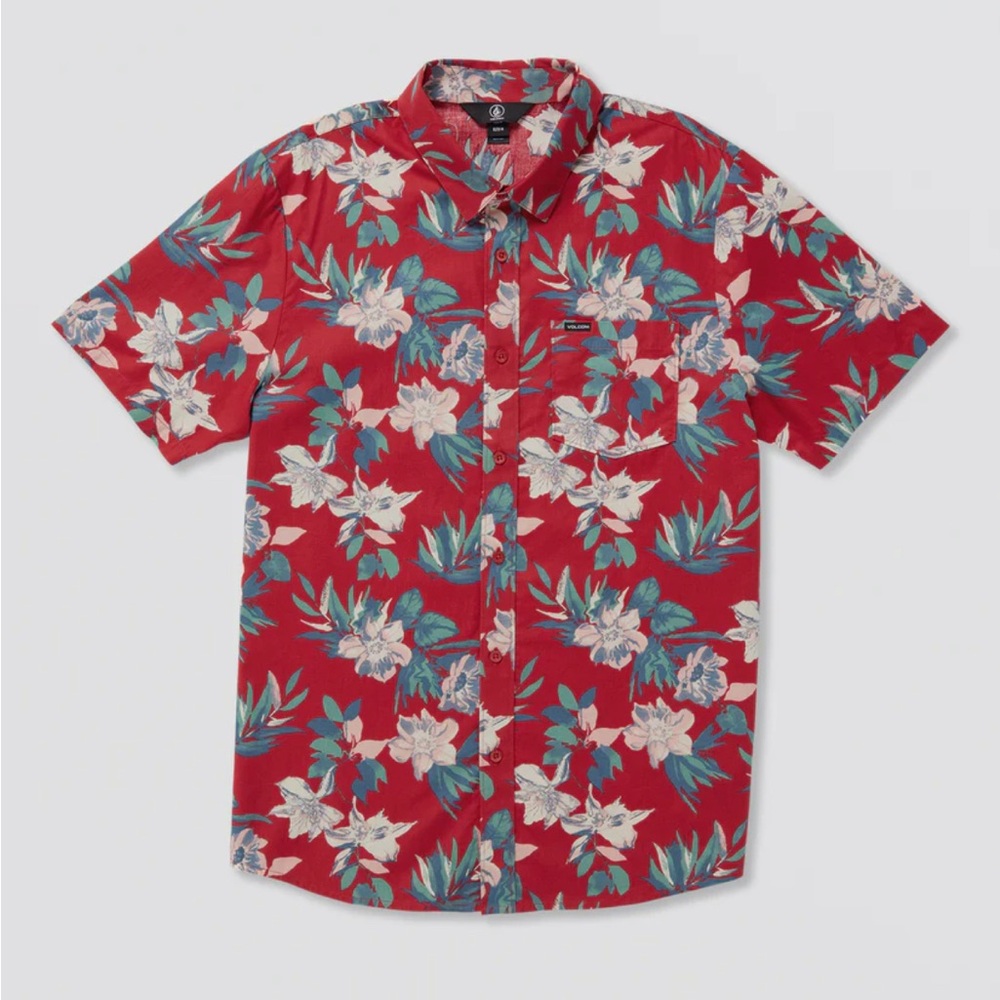 Volcom Hawaiian WARBLER SHORT SLEEVE WOVEN SHIRT | NEW | Size Large